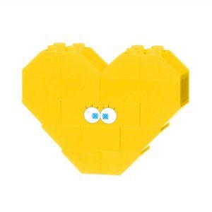 Very rare Dee and Ricky “Spongebob” Lego heart pin / brooch!